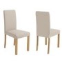 Set of 2 Cream Fabric Dining Chairs - New Haven