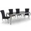 Orion Pair of Black Velvet Dining Chairs with Mirrored Leg&#39;s - By Vida Living