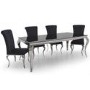 Orion Pair of Black Velvet Dining Chairs with Mirrored Leg's - By Vida Living