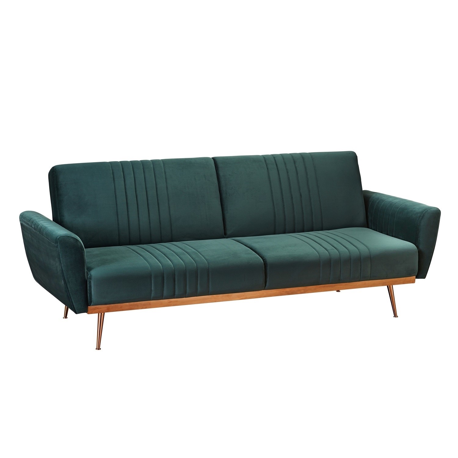 3 Seater ClickClack Sofa Bed in Green Velvet Nico Furniture123