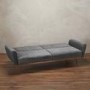 GRADE A2 - 3 Seater Click-Clack Sofa Bed in Grey Velvet - Nico