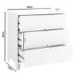 GRADE A1 - Kids White Scandi Chest of 3 Drawers - Niko