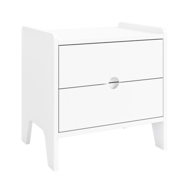 ONLY OPENED - Kids White 2-Drawer Scandi Bedside Table - Niko