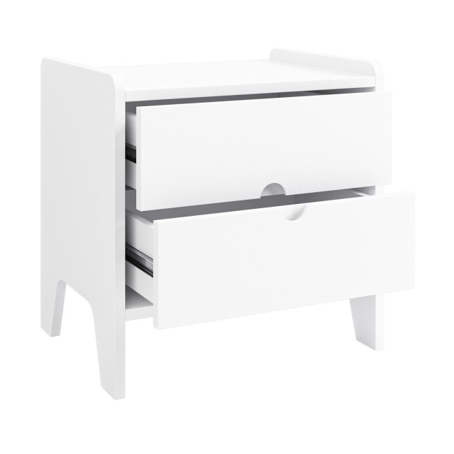 ONLY OPENED - Kids White 2-Drawer Scandi Bedside Table - Niko