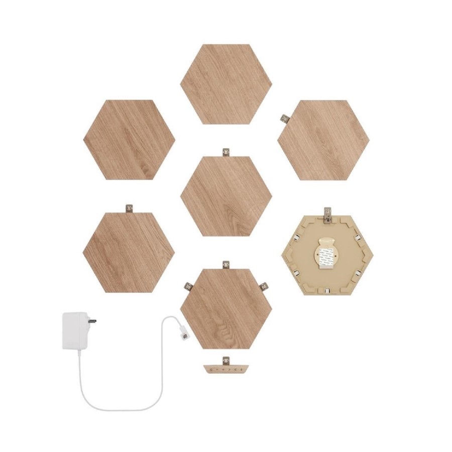 Nanoleaf Elements Wood Hexagons Starter Kit - 7 Pack