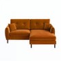 Rust Brown Velvet Reversible 3-Seater Corner Sofa - Nolen