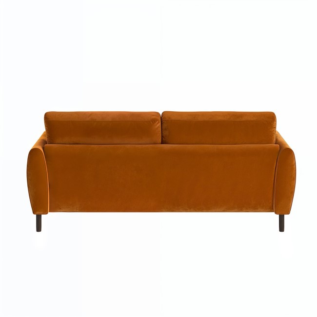 Rust Orange Velvet Reversible 3-Seater Corner Sofa - Nolen