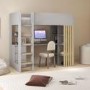 High Sleeper Loft Bed with Desk and Storage in Grey and Oak - Nelly