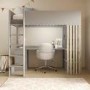 High Sleeper Loft Bed with Desk and Storage in Grey and Oak - Nelly
