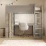 High Sleeper Loft Bed with Desk and Storage in Grey and Oak - Nelly
