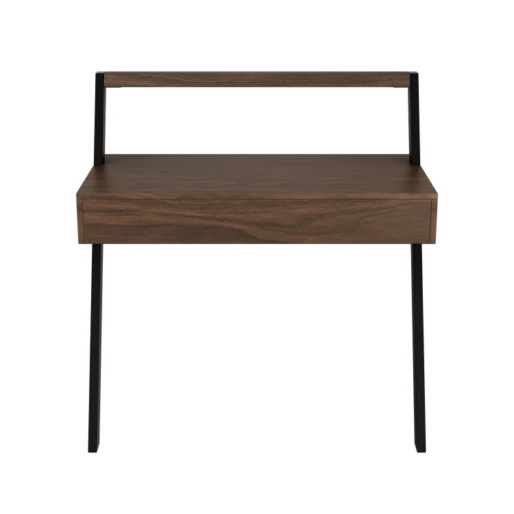 Brown Walnut Wall Mounted Desk with Drawer - Nico