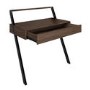 GRADE A1 - Walnut Brown Wall Mounted Leaning Desk with Storage Drawer - Nico