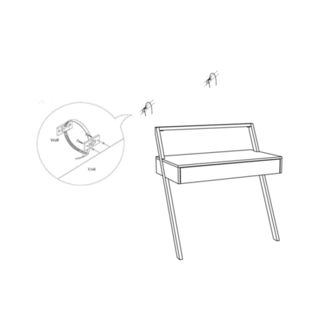 GRADE A1 - Walnut Brown Wall Mounted Leaning Desk with Storage Drawer - Nico