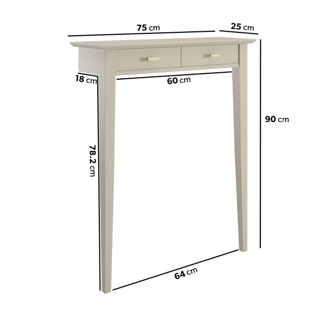 Extra Small & Narrow Taupe Console Table - 75cm - Noa