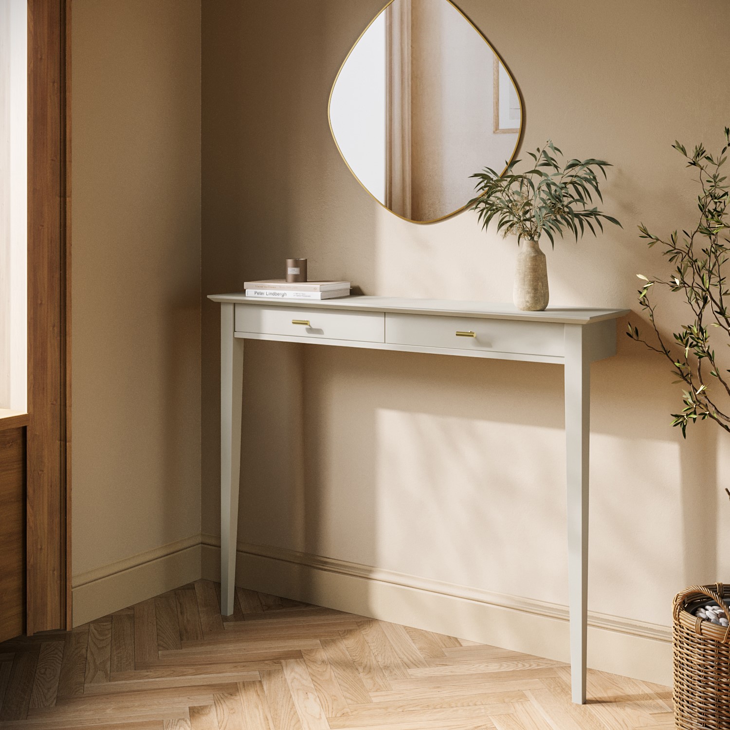 Noa Taupe Small & Narrow Console Table - 115Cm