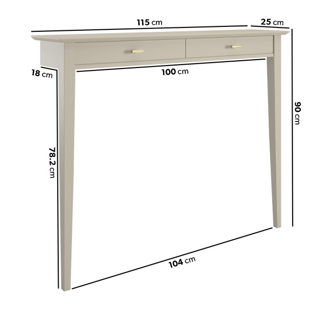 Small & Narrow Taupe Radiator Cover with Brass Handles - 115cm - Noa