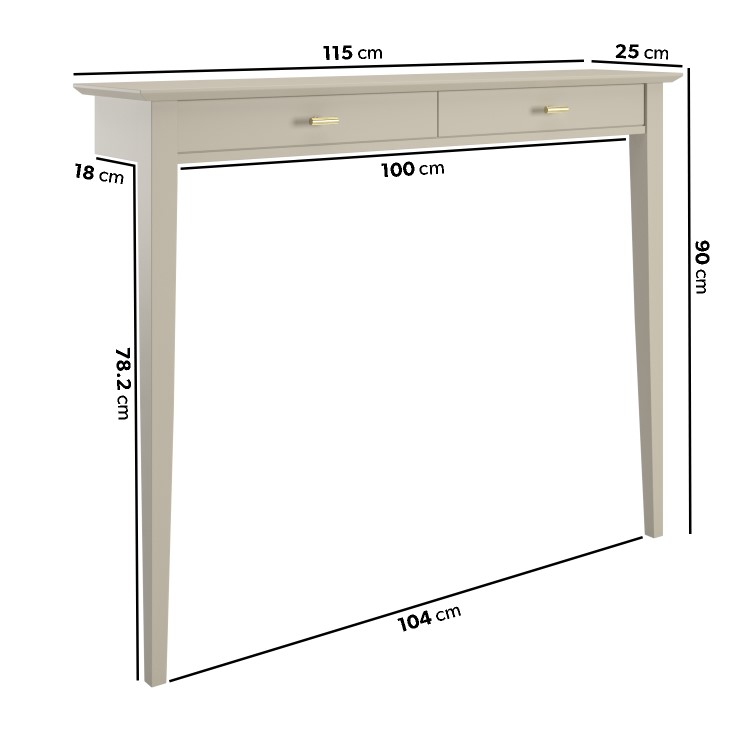 Small & Narrow Taupe Console Table - 115cm - Noa