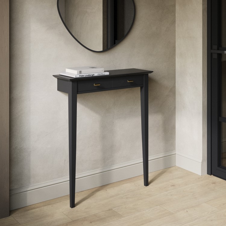 Extra Small & Narrow Black Console Table - 75cm - Noa