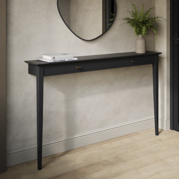 ONLY OPENED - Large & Narrow Black Console Table – 150cm - Noa