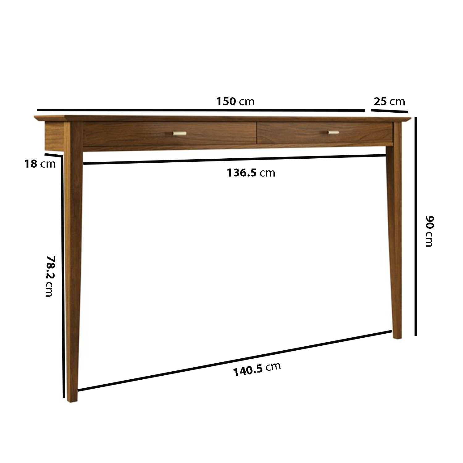 Large & Narrow Walnut Radiator Cover - 150cm - Noa - Furniture123