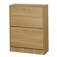 GRADE A1 - LPD Nova 2 Door Shoe Storage Cabinet in Oak