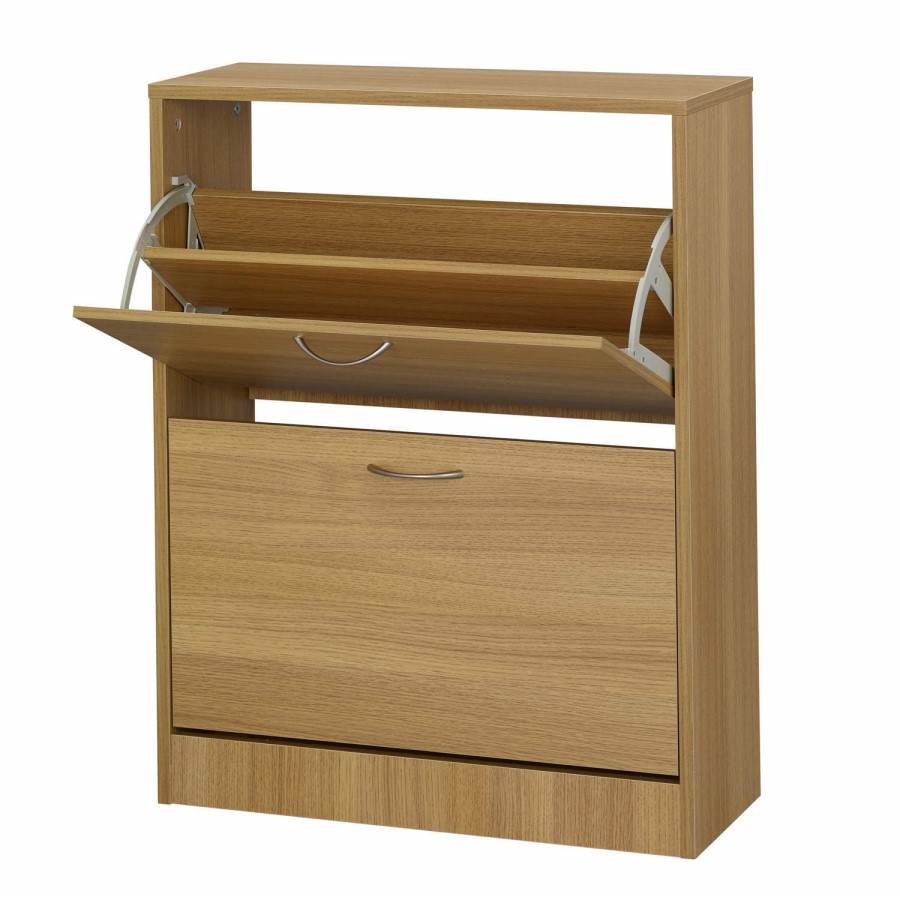 GRADE A1 - LPD Nova 2 Door Shoe Storage Cabinet in Oak