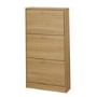 LPD Nova 3 Door Shoe Cabinet in Oak