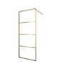 800mm Brushed Brass Grid Shower Screen for Wet Room & Walk In Shower - Nova