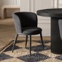 Set of 2 Black Velvet Dining Chairs - Nova