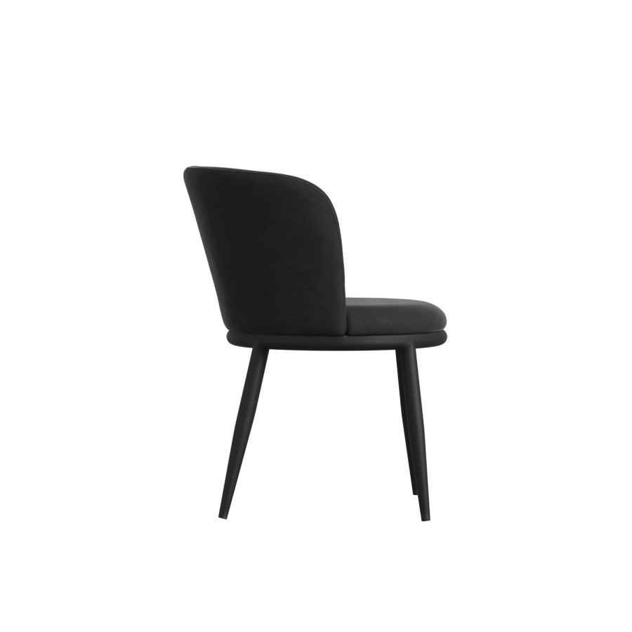 Set of 2 Black Velvet Dining Chairs - Nova