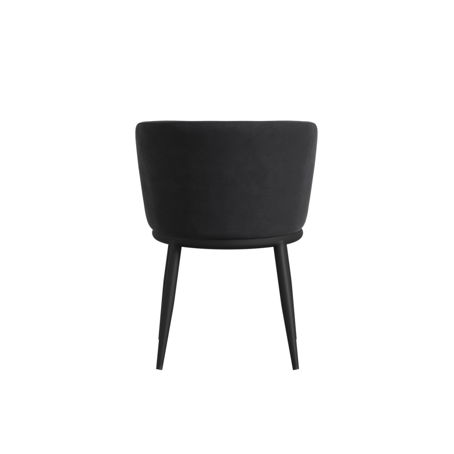 Set of 2 Black Velvet Dining Chairs - Nova