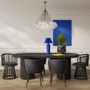 Set of 2 Black Velvet Dining Chairs - Nova