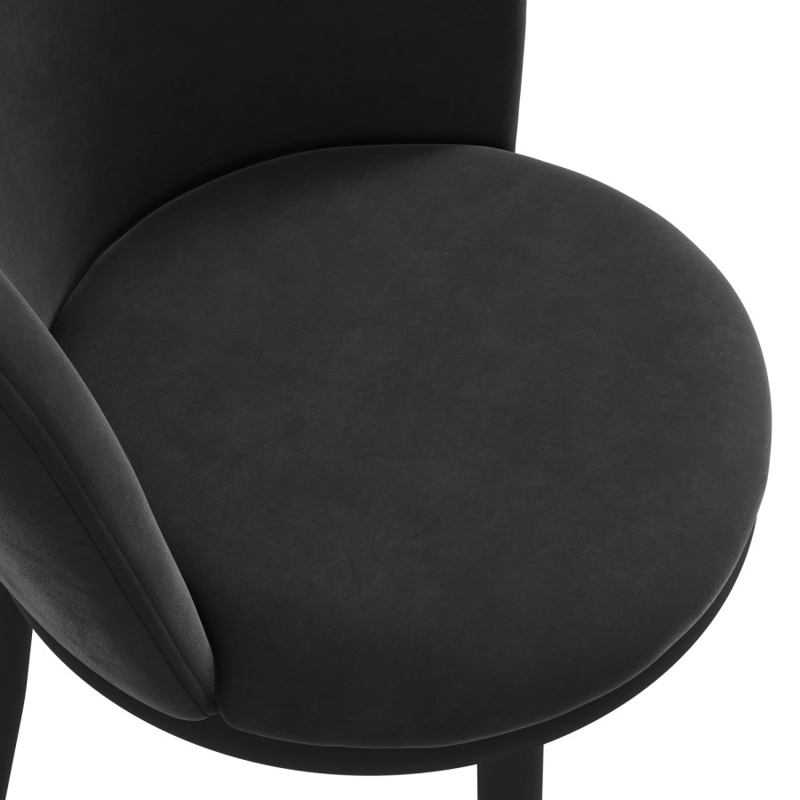 Set of 2 Black Velvet Dining Chairs - Nova