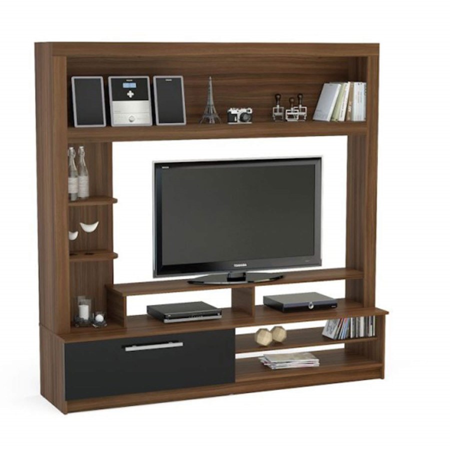 Birlea Nova Entertainment Unit Walnut & Black