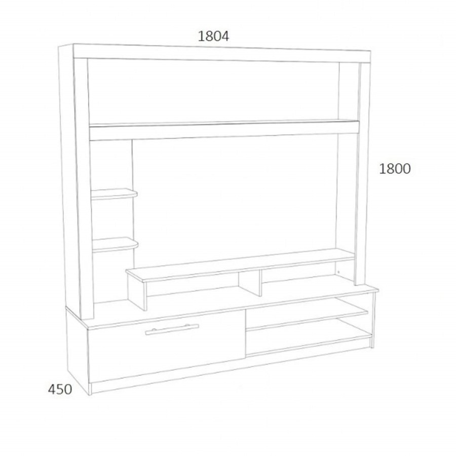 Birlea Nova Entertainment Unit Walnut & Black