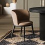 Set of 2 Brown Velvet Dining Chairs - Nova