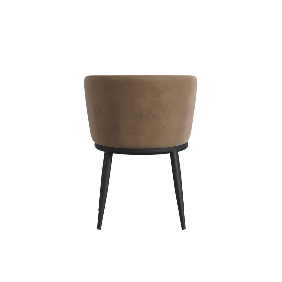 Set of 2 Brown Velvet Dining Chairs - Nova