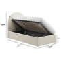 GRADE A1 - Beige Velvet Single Side-Lift Ottoman Bed with Curved Headboard - Nora