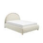 Cream Velvet Double Ottoman Bed with Curved Headboard - Nora