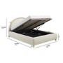 ONLY OPENED - Cream Velvet King Size Ottoman Bed with Curved Headboard - Nora