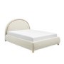 ONLY OPENED - Cream Velvet King Size Ottoman Bed with Curved Headboard - Nora