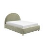 Sage Velvet Double Ottoman Bed with Curved Headboard - Nora