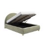 Sage Velvet Double Ottoman Bed with Curved Headboard - Nora