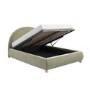 GRADE A2 - Sage Green Velvet King Size Ottoman Bed with Curved Headboard - Nora