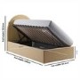 Butter Yellow Chenille Single Side-Lift Ottoman Bed with Curved Headboard - Nora