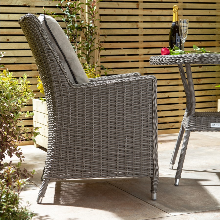 2 Seater Dark Grey Rattan Garden Bistro Set-Prestbury 