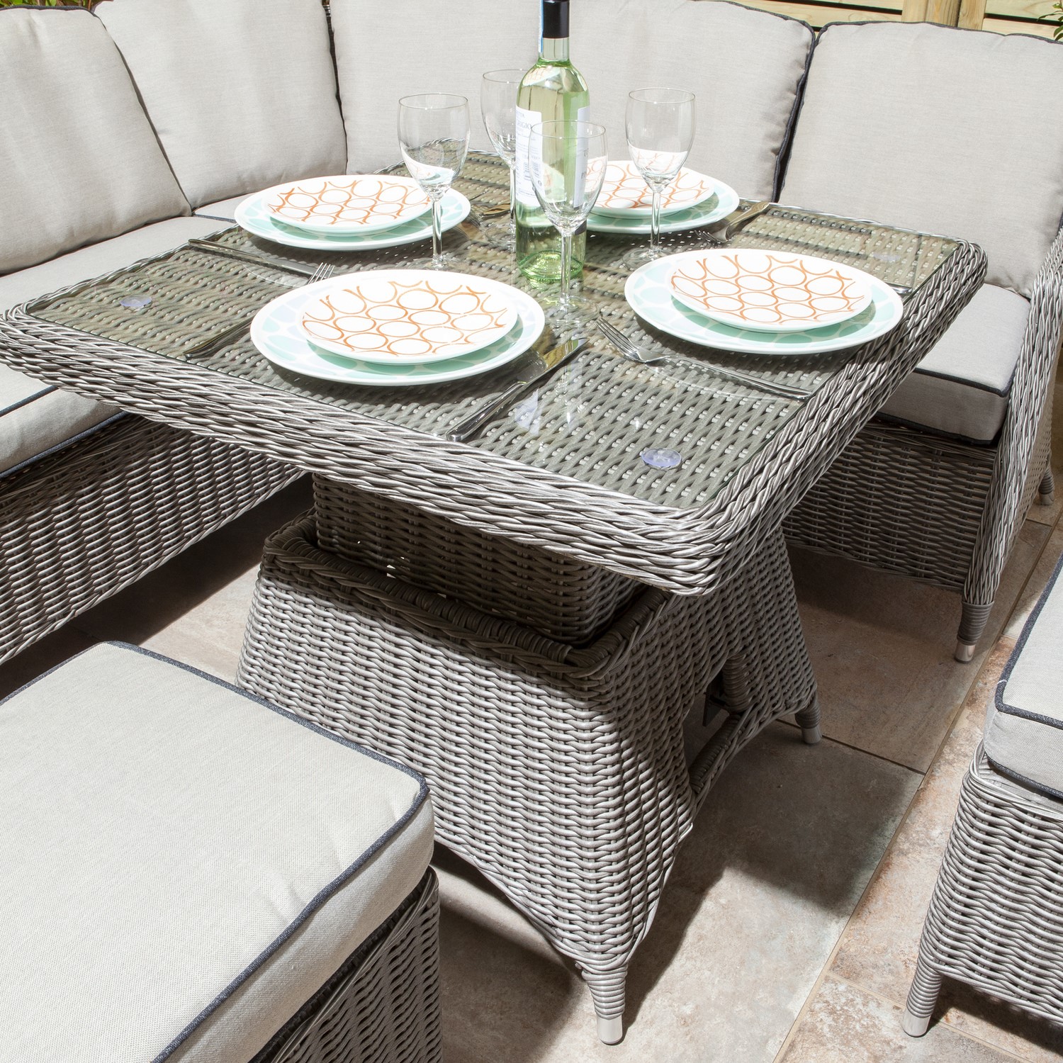 Prestbury Compact Dining Set Natural Stone - Furniture123