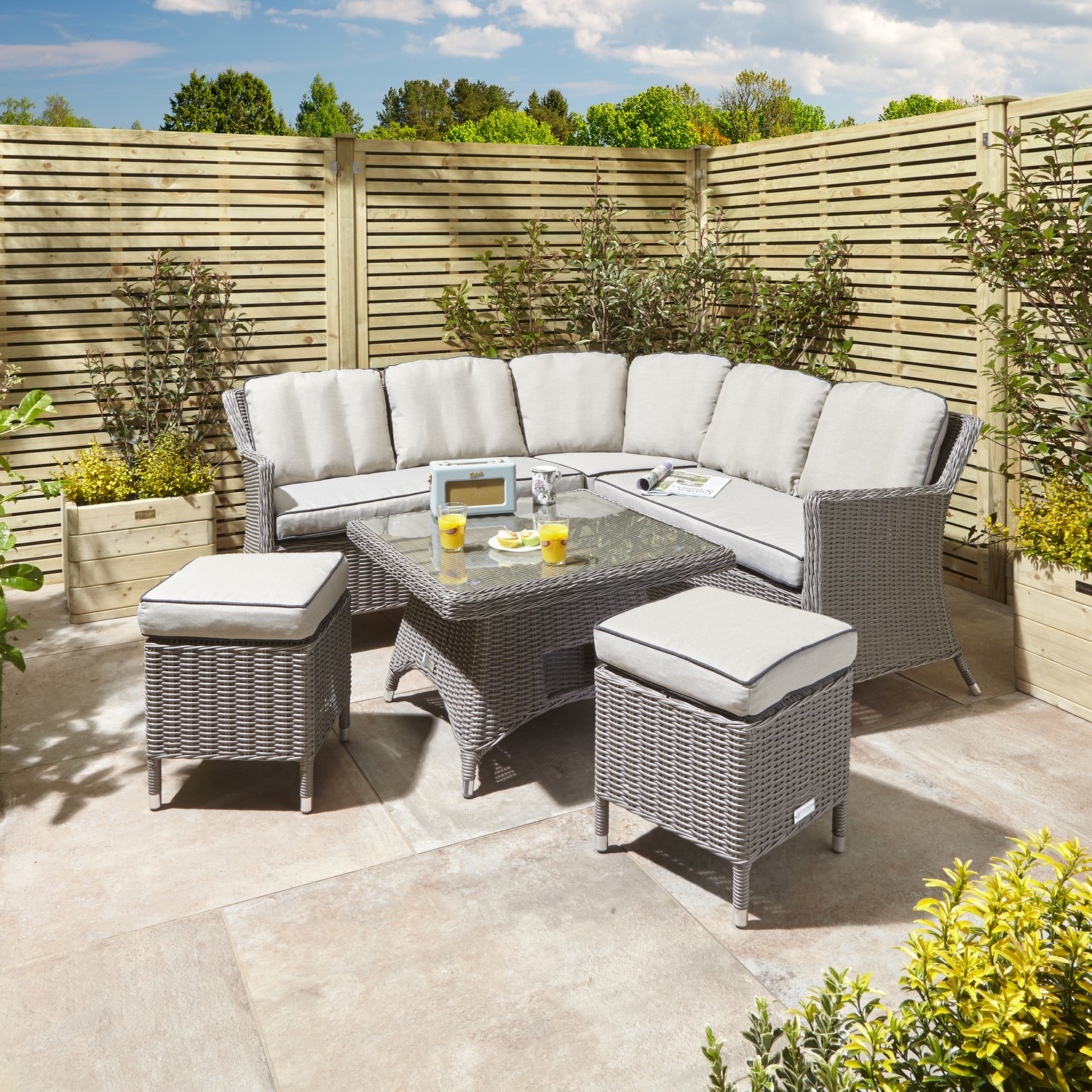 Prestbury Compact Dining Set Natural Stone - Furniture123