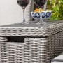Grey Rattan Garden Love Seats with Storage Footstools-Prestbury