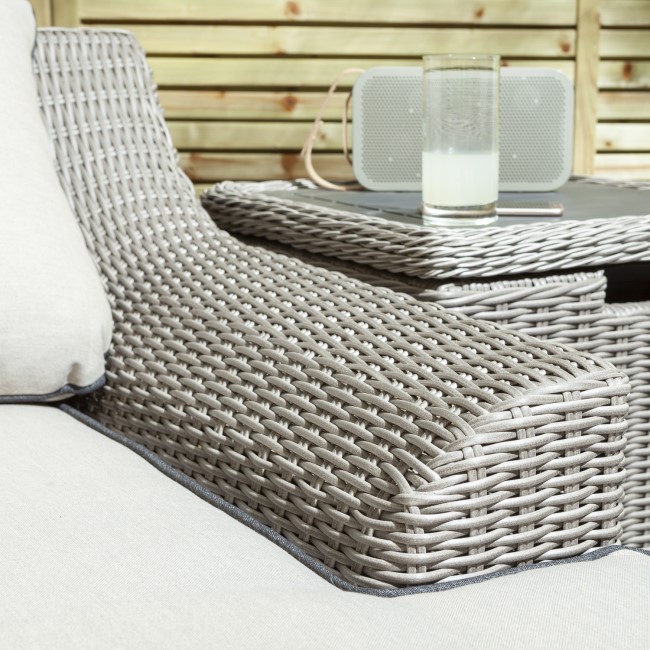 Dark Grey Rattan Sun Lounger Set-Prestbury